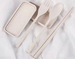 Load image into Gallery viewer, Reusable Wheat Straw Cutlery Set
