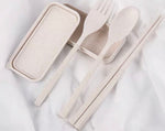 Load image into Gallery viewer, Reusable Wheat Straw Cutlery Set