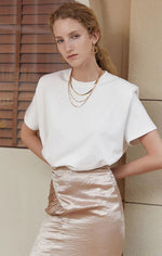 Load image into Gallery viewer, Hollie Boxy Muscle Tee - Snow