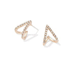 Load image into Gallery viewer, Gold Diamante Point Stud Earrings