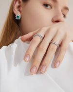 Load image into Gallery viewer, White Gold Crystal Cross Over Open Ring