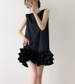 Load image into Gallery viewer, Sleeveless Layer Hem Dress in Black