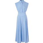 Load image into Gallery viewer, Aurelie Boxy Shoulder Pocket Shirt Dress in Blue