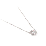 Load image into Gallery viewer, Silver Round Diamante Pendant Necklace