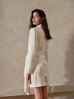 Load image into Gallery viewer, Amber Tailored Suit Dress in White