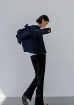 Load image into Gallery viewer, 2-Way Cuff Split Hem Trousers in Black