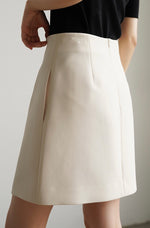 Load image into Gallery viewer, Classic Mid Waist Mini Shift Skirt in Cream