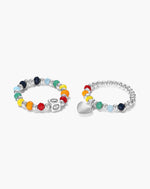 Load image into Gallery viewer, White Gold Rainbow Bead Ring