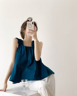 Load image into Gallery viewer, Ruffle Strap Tent Top in Blue