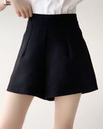 Load image into Gallery viewer, Tailored High Waist Flare Shorts - Black