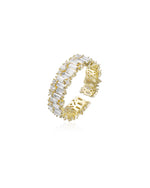 Load image into Gallery viewer, Gold Crystal Cluster Open Ring
