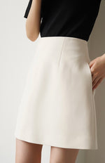 Load image into Gallery viewer, Classic Mid Waist Mini Shift Skirt in Cream