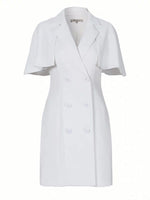 Load image into Gallery viewer, Iria Cape Suit Dress in white