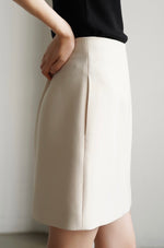Load image into Gallery viewer, Classic Mid Waist Mini Shift Skirt in Cream