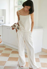 Load image into Gallery viewer, Loop Strap Knot Top in Cream