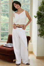 Load image into Gallery viewer, Twist Strap Cropped Top in White