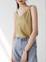 Load image into Gallery viewer, Wide Strap V Camisole Top in Olive