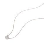 Load image into Gallery viewer, Silver Round Diamante Pendant Necklace