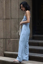 Load image into Gallery viewer, Tencel Blend Halter Pocket Maxi Jumpsuit in Blue