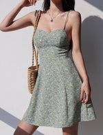 Load image into Gallery viewer, Misty Floral Cami Tie Strap Mini Dress in Green