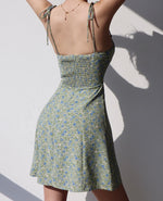 Load image into Gallery viewer, Misty Floral Cami Tie Strap Mini Dress in Green