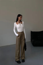 Load image into Gallery viewer, Sonic Warrior Cutout Halter Long Top in White