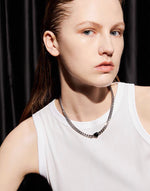 Load image into Gallery viewer, Silver Black Heart Curb Chain Necklace