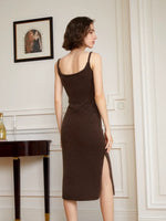 Load image into Gallery viewer, Miela Knitted Wool Blend Cami Slip Dress - Green