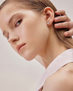 Load image into Gallery viewer, Silver Diamante Round Stud Earrings