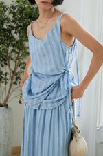 Load image into Gallery viewer, Tencel Blend Wrap Tie Sleeveless Top in Black