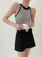 Load image into Gallery viewer, Striped Knitted Tank Top in Cream