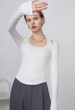 Load image into Gallery viewer, Tank Cutout Long Sleeve Top in White

