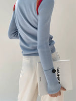 Load image into Gallery viewer, Knitted Rainbow Edge Long Sleeve Top