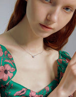 Load image into Gallery viewer, Silver Round Diamante Pendant Necklace