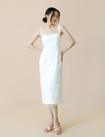 Load image into Gallery viewer, Tremiti Tulle Strap Midi Dress in White