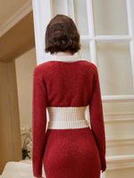 Load image into Gallery viewer, Simone Polo Knitted Top in Red