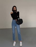 Load image into Gallery viewer, Off Shoulder Cutout Long Sleeve Top in Black