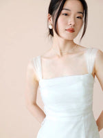 Load image into Gallery viewer, Tremiti Tulle Strap Midi Dress in White