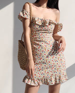 Load image into Gallery viewer, Gardenia 2-way Off Shoulder Floral Mini Dress in Print
