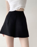 Load image into Gallery viewer, Tailored High Waist Flare Shorts - Black