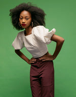 Load image into Gallery viewer, Chateau Puff Sleeve Top - Bone