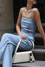 Load image into Gallery viewer, Tencel Blend Halter Pocket Maxi Jumpsuit in Blue