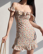 Load image into Gallery viewer, Gardenia 2-way Off Shoulder Floral Mini Dress in Print