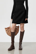 Load image into Gallery viewer, Classic A-Line Mini Skirt in Black