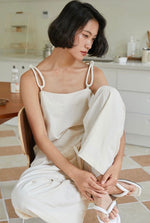 Load image into Gallery viewer, Loop Strap Knot Top in Cream