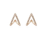 Load image into Gallery viewer, Gold Diamante Point Stud Earrings
