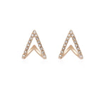 Load image into Gallery viewer, Gold Diamante Point Stud Earrings
