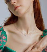 Load image into Gallery viewer, Silver Round Diamante Pendant Necklace