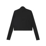 Load image into Gallery viewer, Gathered Wrap Cropped Stretch Top in Black