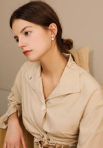 Load image into Gallery viewer, Gold Plated Round Freshwater Pearl Stud Earrings